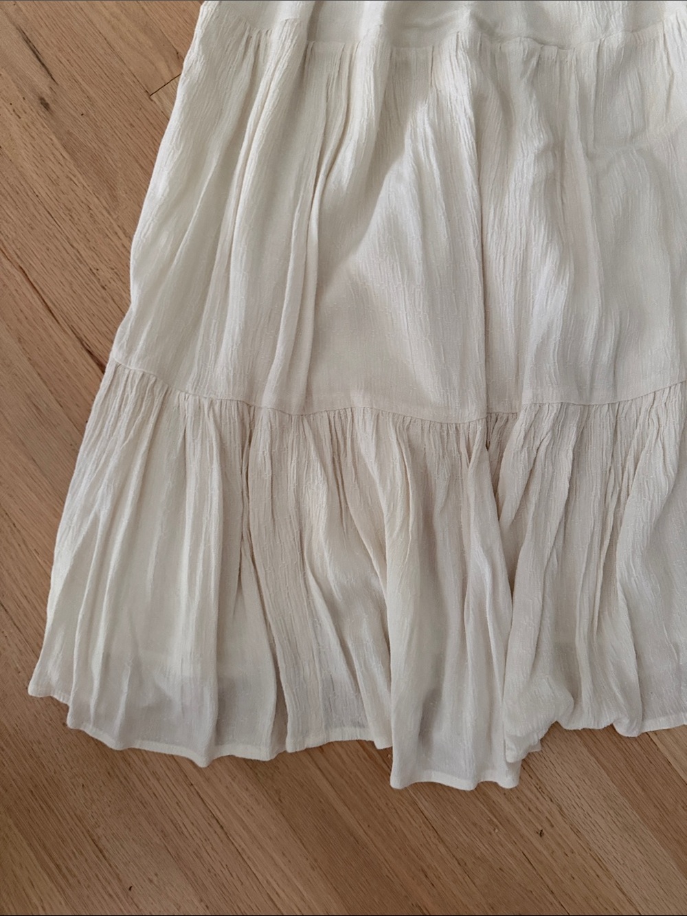 Like New - American Eagle Cream Tiered Sundress with Smocked Straps - Large - Picture 5 of 10